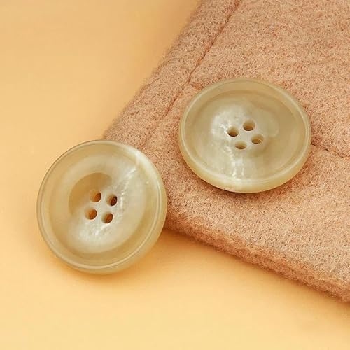 Vintage Harz Imitation Horn Schwarze große Knöpfe für Kleidung Pullover Anzug Mantel DIY Scrapbooking Nähzubehör-Khaki-10 Stück 15mm von YFSHC