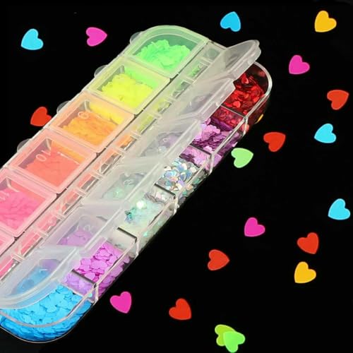 Zum Spaß, 12 Gitter, gemischte Pailletten, Glitzerflocken für Epoxidharzformen, DIY-Nageldekoration, Paillettenfüller, Schmuckzubehör, Stil 04 Zum Spaß, 12 Gitter, gemischte Pailletten, Glitzerflocken für Epoxidharzformen, DIY-Nageldekoration, Paillettenfüller, Schmuckzubehör, Stil 04 von YFSHC
