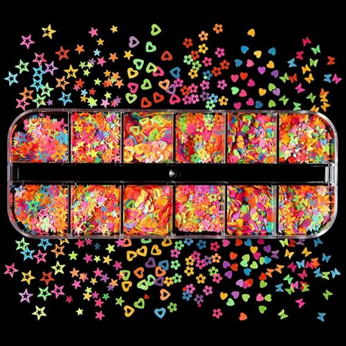 Zum Spaß, 12 Gitter, gemischte Pailletten, Glitzerflocken für Epoxidharzformen, DIY-Nageldekoration, Paillettenfüller, Schmuckzubehör, Stil 06 Zum Spaß, 12 Gitter, gemischte Pailletten, Glitzerflocken für Epoxidharzformen, DIY-Nageldekoration, Paillettenfüller, Schmuckzubehör, Stil 06 von YFSHC