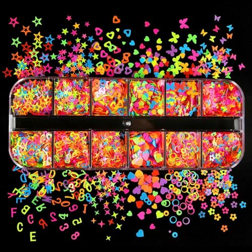 Zum Spaß, 12 Gitter, gemischte Pailletten, Glitzerflocken für Epoxidharzformen, DIY-Nageldekoration, Paillettenfüller, Schmuckzubehör, Stil 14 Zum Spaß, 12 Gitter, gemischte Pailletten, Glitzerflocken für Epoxidharzformen, DIY-Nageldekoration, Paillettenfüller, Schmuckzubehör, Stil 14 von YFSHC