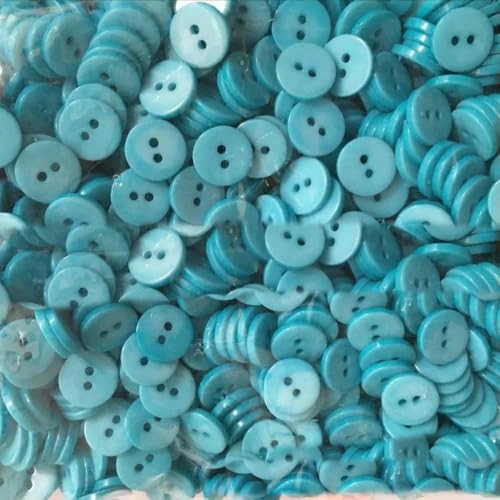 mm, 9 mm, 11 mm, 12 mm, dekorative Knöpfe für Handarbeiten, Harzknöpfe für Puppen, Scrapbooking, Nähknöpfe, 2 Löcher, 2 Löcher, seeblau, 12 mm, 100 Stück mm, 9 mm, 11 mm, 12 mm, dekorative Knöpfe für Handarbeiten, Harzknöpfe für Puppen, Scrapbooking, Nähknöpfe, 2 Löcher, 2 Löcher, seeblau, 12 mm, 100 Stück von YFSHC