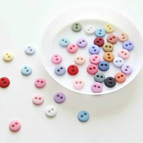 mm bonbonfarbene Harzknöpfe, 2 Löcher, Mini-Knöpfe, rund, winzig, für Bastelarbeiten, Puppenkleidung, Nähen, Verzierungen, Scrapbooking, 08 Blaugrün, 50 Stück mm bonbonfarbene Harzknöpfe, 2 Löcher, Mini-Knöpfe, rund, winzig, für Bastelarbeiten, Puppenkleidung, Nähen, Verzierungen, Scrapbooking, 08 Blaugrün, 50 Stück von YFSHC