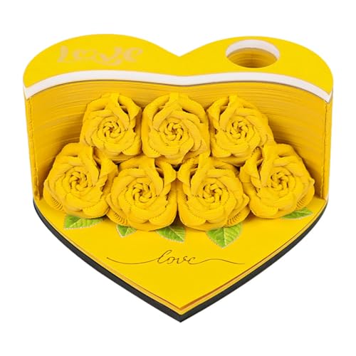 3D-Notizblock, kunstvolle Blöcke, 3D-Kunst, antihaftbeschichtete Notizen, kreative Hände, zum Abreißen, mehrfarbige Rosenblüten, Papierskulptur, 3D-Kunst-Memo-Block, kreative Papierskulptur, Basteln 3D-Notizblock, kunstvolle Blöcke, 3D-Kunst, antihaftbeschichtete Notizen, kreative Hände, zum Abreißen, mehrfarbige Rosenblüten, Papierskulptur, 3D-Kunst-Memo-Block, kreative Papierskulptur, Basteln von YFVMYBAF