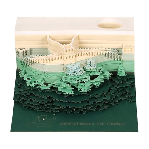 3D-Notizblock, kunstvolle Blöcke, 3D-Kunst-Antihaftnotizen, reißbar, antihaftbeschichtet, künstlerischer 3D-Kunst-Memo-Block, tolles 3D-Wandmodell, Papierskulptur, 3D-Notizblock, kreative von YFVMYBAF