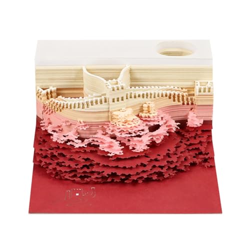 YFVMYBAF 3D-Notizblock, kunstvolle Blöcke, 3D-Kunst-Antihaftnotizen, reißbar, antihaftbeschichtet, künstlerischer 3D-Kunst-Memo-Block, tolles 3D-Wandmodell, Papierskulptur, 3D-Notizblock, kreative von YFVMYBAF