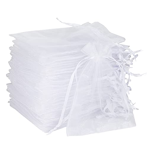 YFZYT 50 Stück Organzasäckchen 30x40 cm Weiß Organzabeutel Gross Organza Säckchen Zum Befüllen Geschenktüten Aufbewahrungstasche für Geschenksäckchen Hochzeit Weihnachten Beutel Party Geschenk von YFZYT