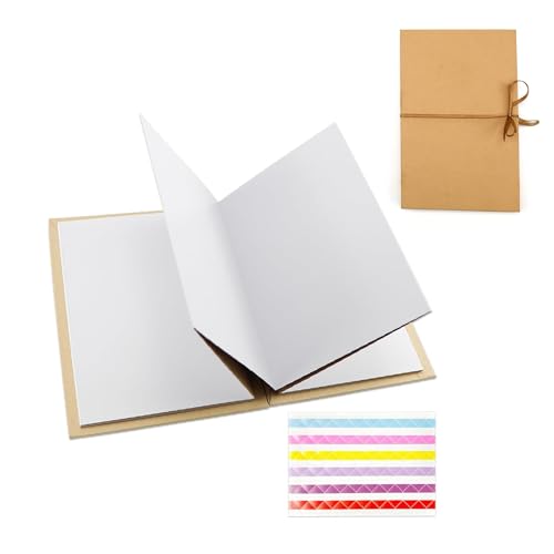 YFaith 2 Stück Leeres Fotoalbum, Gefaltet Album zum Selbstgestalten 180 x 115 mm, Scrapbook Album mit Fotoeckenaufklebern, Fotobücher mit Umhängeband, für Malen Erinnerungsbuch von YFaith