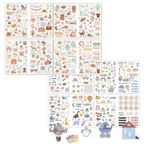 YFaith Fotoalbum Sticker, 8 Seiten 424 Stück Sticker Vintage, Lustige Aufkleber Fotoalbum, Personalisiertes Sticker Mädchen Sammelalbum, für Laptop Handy Skateboard Notizbuch YFaith Fotoalbum Sticker, 8 Seiten 424 Stück Sticker Vintage, Lustige Aufkleber Fotoalbum, Personalisiertes Sticker Mädchen Sammelalbum, für Laptop Handy Skateboard Notizbuch von YFaith