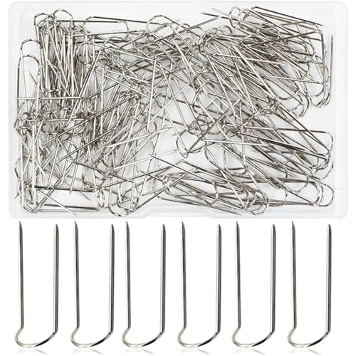 100 Stück Stecknadeln U-Form, Edelstahl Stecknadel Ohne Kopf Sewing Pins mit Box Doppel blockier stifte Gerade für Stifte Zum Nähen Schmuckdisplay und Wohnkultur (23mm) von YFelomatric