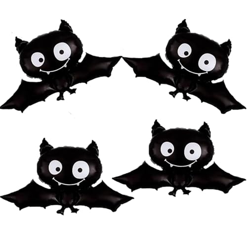 4 Stück Halloween Deko Fledermaus Folienballon, wiederverwendbar, Fledermäuse Ballon für Geburtstag, Karneval, Weihnachte, Halloween Dekoration 4 Stück Halloween Deko Fledermaus Folienballon, wiederverwendbar, Fledermäuse Ballon für Geburtstag, Karneval, Weihnachte, Halloween Dekoration von YFelomatric