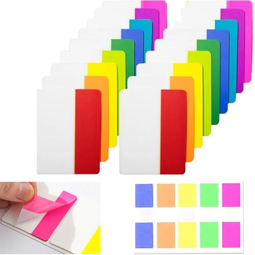 400 Stück Selbstklebende Tabs Haftnotizen 20 Sets 10 Farben Beschreibbare und Repositionierbare Datei Tabs Flags, für Page Marker oder Buchmarkierungen 400 Stück Selbstklebende Tabs Haftnotizen 20 Sets 10 Farben Beschreibbare und Repositionierbare Datei Tabs Flags, für Page Marker oder Buchmarkierungen von YFelomatric