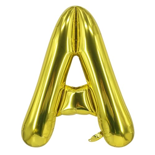 XXL 40 Zoll große Goldfarbene A Buchstabe Ballons Jumbo Helium, Folie Mylar Big Alphabet Ballons Jubiläum Babyparty Hochzeit Geburtstag Party Dekoration (Gold A) von YFelomatric