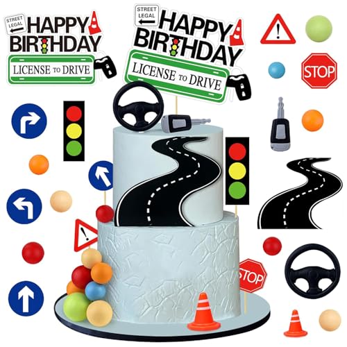 YGCHEN Führerschein Tortendeko Geburtstag Kugel Kuchen Dekoration Verkehrsschilder Geburtstagskuchen Verkehrserziehung Kindergeburtstag Kuchendeko 19 Stück YGCHEN Führerschein Tortendeko Geburtstag Kugel Kuchen Dekoration Verkehrsschilder Geburtstagskuchen Verkehrserziehung Kindergeburtstag Kuchendeko 19 Stück von YGCHEN