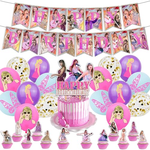 YGCHEN Geburtstag Dekoration Sänger Luftballons Tortendeko Happy Birthday Banner Kindergeburtstag Party Dekoration 30 Stück von YGCHEN