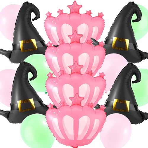 YGCHEN Magische Hexen Partydekoration Hexenhut Luftballons Prinzessinnenkrone Folienballon Rosa Grün Latex Ballon Hexenballons Halloween Geburtstag 16 Stück YGCHEN Magische Hexen Partydekoration Hexenhut Luftballons Prinzessinnenkrone Folienballon Rosa Grün Latex Ballon Hexenballons Halloween Geburtstag 16 Stück von YGCHEN