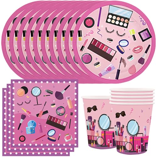 YGCHEN Make-Up Partygeschirr Mädchen Party Deko Kosmetik Party Geschirr Mädchen Geburtstag Geschirr Make Up Pappbecher Pappteller Servietten Brautparty Bachelorette Makeup YGCHEN Make-Up Partygeschirr Mädchen Party Deko Kosmetik Party Geschirr Mädchen Geburtstag Geschirr Make Up Pappbecher Pappteller Servietten Brautparty Bachelorette Makeup von YGCHEN