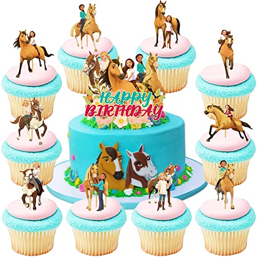 YGCHEN Pferde Tortendeko für Spirit Riding Free Kuchendeko Kindergeburtstag Dekoration Horse Kuchen Dekoration Happy Birthday Cake Toppers Spirit Kuchen Topper Geburtstag 33 Stück YGCHEN Pferde Tortendeko für Spirit Riding Free Kuchendeko Kindergeburtstag Dekoration Horse Kuchen Dekoration Happy Birthday Cake Toppers Spirit Kuchen Topper Geburtstag 33 Stück von YGCHEN