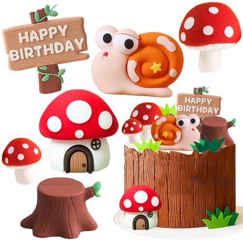 YGCHEN Pilz Tortendeko Schnecke Kuchendekoration Pilzhaus Kuchen Deko Fee Tortendeko Mini Figuren Dekoration Baumstumpf Kuchen Dekoration Kindergeburtstag 6 Stück YGCHEN Pilz Tortendeko Schnecke Kuchendekoration Pilzhaus Kuchen Deko Fee Tortendeko Mini Figuren Dekoration Baumstumpf Kuchen Dekoration Kindergeburtstag 6 Stück von YGCHEN