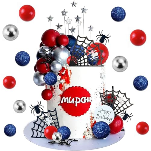 YGCHEN Spider Tortendeko Kugeln Kuchen Deko Happy Birthday Cake Topper Glitter Ball Kuchen Dekoration Spinnennetz Sterne Kuchendeko Spinne Kindergeburtstag Halloween Deko 37 Stück YGCHEN Spider Tortendeko Kugeln Kuchen Deko Happy Birthday Cake Topper Glitter Ball Kuchen Dekoration Spinnennetz Sterne Kuchendeko Spinne Kindergeburtstag Halloween Deko 37 Stück von YGCHEN