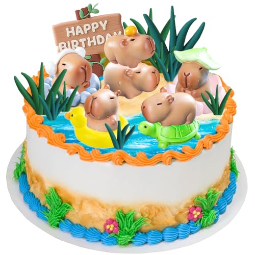 YGCHEN Tortendeko Capybara Figuren Kindergeburtstag Kuchen Deko Tierfiguren Harz Capybara Kuchendekoration Happy Birthday Cake Topper Geburtstagsdeko Baby Shower 19 Stück YGCHEN Tortendeko Capybara Figuren Kindergeburtstag Kuchen Deko Tierfiguren Harz Capybara Kuchendekoration Happy Birthday Cake Topper Geburtstagsdeko Baby Shower 19 Stück von YGCHEN