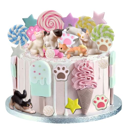 YGCHEN Tortendeko Katze Cupcake Topper Katzenpfote Figuren Kuchendeko Kindergeburtstag Katzen Kuchen Topper Stern Cake Topper Geburtstag Party Deko Baby Shower 19 Stück YGCHEN Tortendeko Katze Cupcake Topper Katzenpfote Figuren Kuchendeko Kindergeburtstag Katzen Kuchen Topper Stern Cake Topper Geburtstag Party Deko Baby Shower 19 Stück von YGCHEN