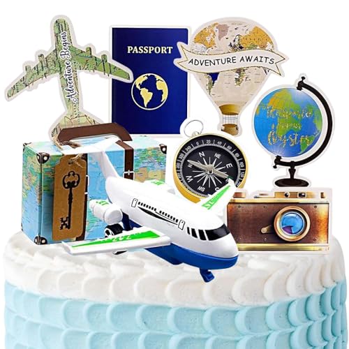 YGCHEN Tortendeko Reise Kuchen Dekoration Weltreisen Kuchen Deko Mini Flugzeug Spielzeug Abenteuer Reisen Kuchen Topper Kindergeburtstag Partyzubehör 14 Stück YGCHEN Tortendeko Reise Kuchen Dekoration Weltreisen Kuchen Deko Mini Flugzeug Spielzeug Abenteuer Reisen Kuchen Topper Kindergeburtstag Partyzubehör 14 Stück von YGCHEN