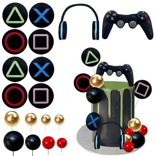 YGCHEN Videospiel Tortendeko Geburtstag Kugel Kuchen Dekoration Spielkonsolen Kopfhörer Figuren Gamer Kuchen Deko Spiel Party Kuchen Topper Kindergeburtstag Jungen 18 Stück YGCHEN Videospiel Tortendeko Geburtstag Kugel Kuchen Dekoration Spielkonsolen Kopfhörer Figuren Gamer Kuchen Deko Spiel Party Kuchen Topper Kindergeburtstag Jungen 18 Stück von YGCHEN