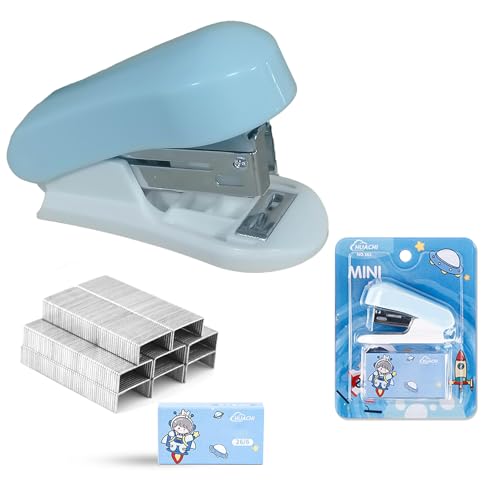YGCQFH Mini-Heftgerät und Heftklammern-Set mit 400 Standard-Heftklammern 26/6, mühelos tragbar, 2–25 Blatt Kapazität, niedliches Kinderheftgerät, Geschenk für Studenten, Büro, Zuhause, Schule YGCQFH Mini-Heftgerät und Heftklammern-Set mit 400 Standard-Heftklammern 26/6, mühelos tragbar, 2–25 Blatt Kapazität, niedliches Kinderheftgerät, Geschenk für Studenten, Büro, Zuhause, Schule von YGCQFH