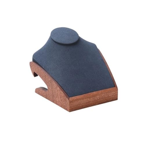 YGDLUCK Schmuckständer, Halskettenständer aus Holz, Anhänger-Schmuckständer, Theke, Schmuck-Display-Requisiten, Holzsockel, Schmuckhalter-Organizer (blau) von YGDLUCK