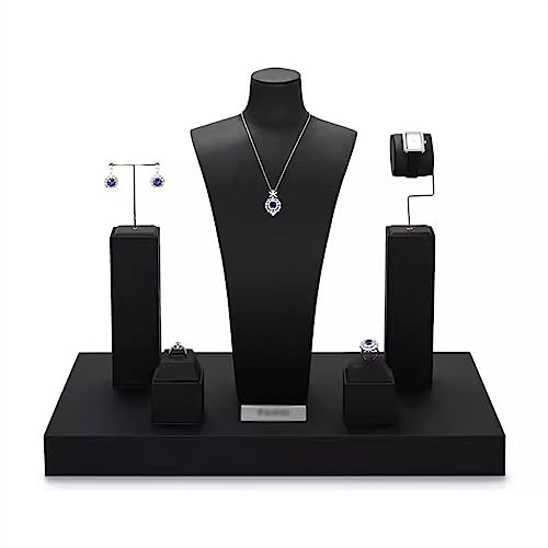 YGDLUCK Schmuckständer, Schmuck-Mannequin-Display-Set, schwarzer weicher PU-Schmuck, Schmuckständer für Halsketten, Anhänger, Ketten, Schmuckbüste, Displayhalter, Schmuckhalter, Organizer YGDLUCK Schmuckständer, Schmuck-Mannequin-Display-Set, schwarzer weicher PU-Schmuck, Schmuckständer für Halsketten, Anhänger, Ketten, Schmuckbüste, Displayhalter, Schmuckhalter, Organizer von YGDLUCK