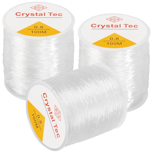 Elastisches Band für Armbänder, 3 Rollen 100m 0,8mm Gummiband für Armbänder Nylonfaden Transparent Elastische Schmuckfaden Gummifaden, Reißfest Durchsichtiger Faden für Perlenschmuck DIY Basteln Elastisches Band für Armbänder, 3 Rollen 100m 0,8mm Gummiband für Armbänder Nylonfaden Transparent Elastische Schmuckfaden Gummifaden, Reißfest Durchsichtiger Faden für Perlenschmuck DIY Basteln von YGKYMVW