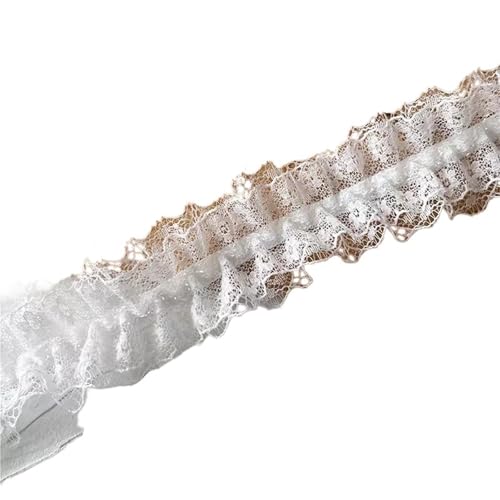 1 Yard Spitze Spitzenband Zubehör Handarbeit DIY Erweiterte Kleidung Plissee Nähen Dekorativer Stoff Rock Saum Stoff Spitzenbesatz(4cm) von YGLEEULI