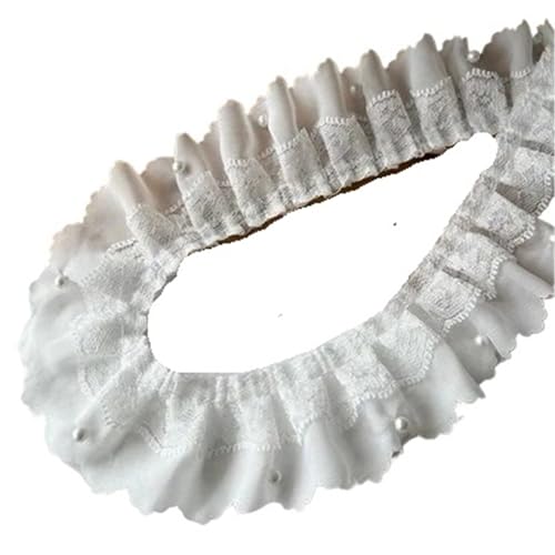 1 Yard Spitze Spitzenband Zubehör Handarbeit DIY Erweiterte Kleidung Plissee Nähen Dekorativer Stoff Rock Saum Stoff Spitzenbesatz(5.5cm) von YGLEEULI