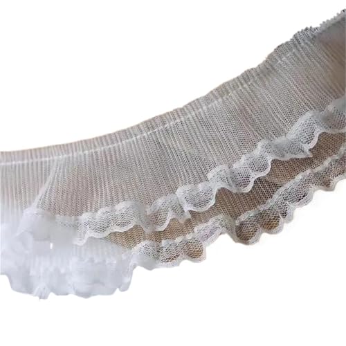 1 Yard Spitze Spitzenband Zubehör Handarbeit DIY Erweiterte Kleidung Plissee Nähen Dekorativer Stoff Rock Saum Stoff Spitzenbesatz(7cm) von YGLEEULI