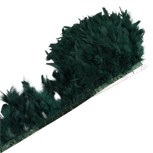 10-15 cm Federn Trim DIY Hochzeit Türkei Feder Band Handwerk Nähen Kleidung Party Plume Handgemachte Wohnkultur für Kostüm(Forest green,5 meters) von YGLEEULI