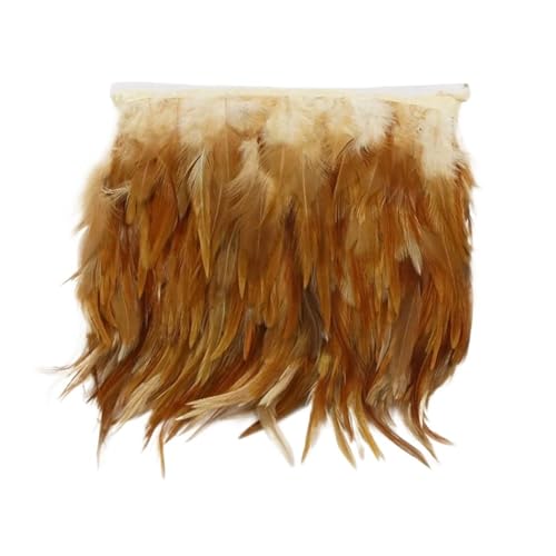10 Yards Federbesatz Tuch Seitenband Huhn Fasan Federbesatz Kleidung Hochzeit Federband für Kostüm(Natural) von YGLEEULI