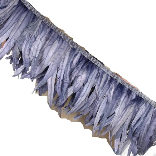 1M Federbesatz Hahn Langes Band 25-30CM/10-12 Zoll for Handarbeiten Hochzeit Party Kleid Kleidung Dekoration für Kostüm(Blue) von YGLEEULI