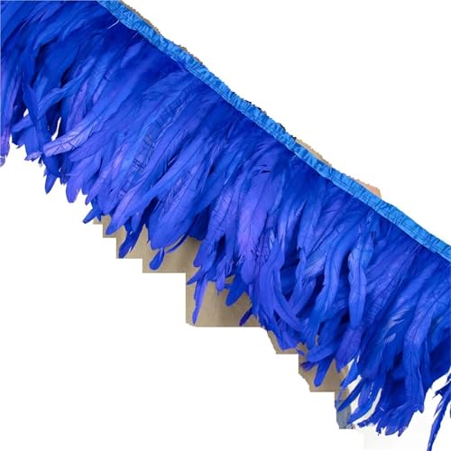 1M Federbesatz Hahn Langes Band 25-30CM/10-12 Zoll for Handarbeiten Hochzeit Party Kleid Kleidung Dekoration für Kostüm(Blue1) von YGLEEULI