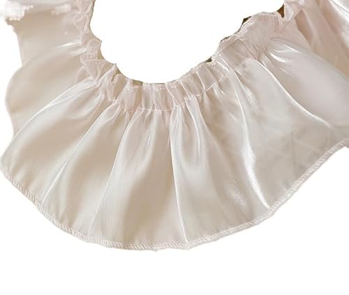 2 Meter Plissee-Spitzenrandbesatz, 7 cm breit, Rüschenband, glänzend, Nähstoff, dekorativer Besatz for Bastelarbeiten, Handarbeiten, DIY(Color 3) von YGLEEULI