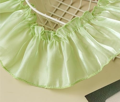 2 Meter Plissee-Spitzenrandbesatz, 7 cm breit, Rüschenband, glänzend, Nähstoff, dekorativer Besatz for Bastelarbeiten, Handarbeiten, DIY(Color 6) von YGLEEULI