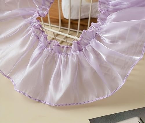 2 Meter Plissee-Spitzenrandbesatz, 7 cm breit, Rüschenband, glänzend, Nähstoff, dekorativer Besatz for Bastelarbeiten, Handarbeiten, DIY(Color 7) von YGLEEULI