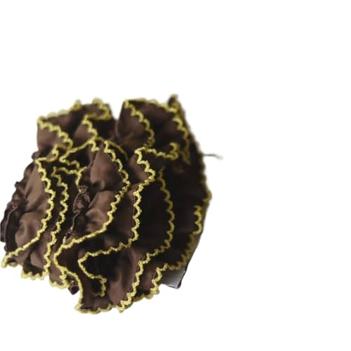 2 m Spitzenbesatz aus reiner Baumwolle mit Zahnkante for Selbernähen von Kleidung, Textilornamenten, Mehrzweck-Nähzubehör(Brown) von YGLEEULI
