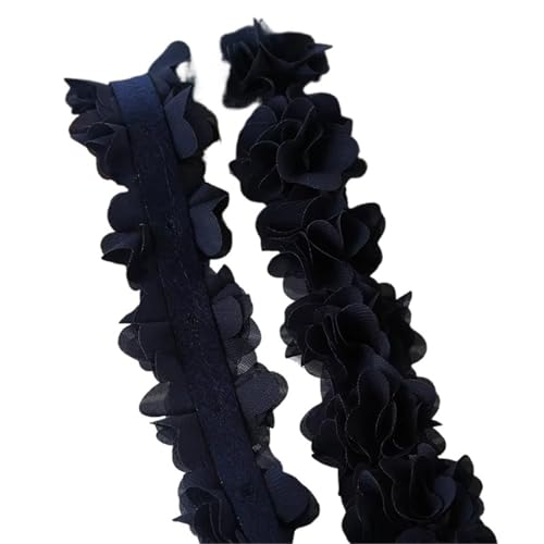 26 Blumen 14 Farben 120D Chiffon Blumen DIY 5cm Breite Spitzenbesatz Spitzenstoff Gurtband Party Band Dekoration Kleidung Zubehör(Blue) von YGLEEULI