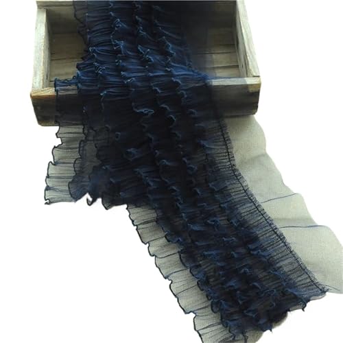 5 Lagen plissierter, flauschiger Spitzenstoff mit Rüschen, DIY-Kleidung, Schlauchrock, Kleid, Heimtextilien, Kunsthandwerk, Nähen, dekorative Accessoires(Blue) von YGLEEULI