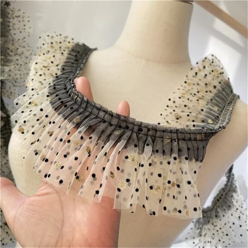 Beste kleine Punkte, doppellagiger, plissierter Spitzenstoff mit Zwischenfarben, DIY-Kragen, Corsage, flauschige Ärmel, Rockbesatz, Nähdekoration Beste kleine Punkte, doppellagiger, plissierter Spitzenstoff mit Zwischenfarben, DIY-Kragen, Corsage, flauschige Ärmel, Rockbesatz, Nähdekoration von YGLEEULI