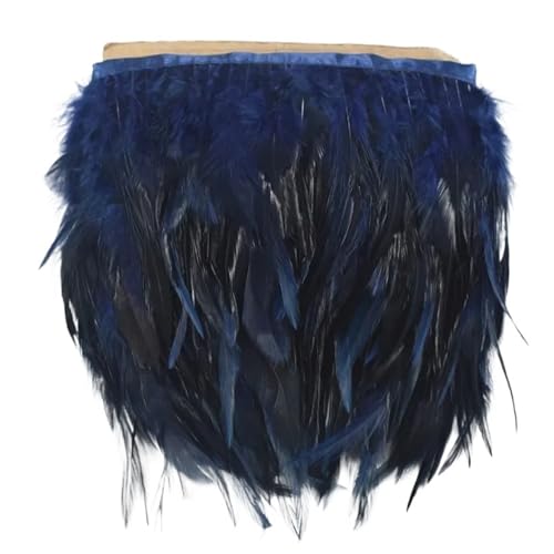 Fasanenfedern, Fransen, Hahnenfedern, Borten for Schal, Kleidung, Band, Nähen, Schmuck, Kunsthandwerk, Dekoration für Kostüm(Blue,5 Meters) von YGLEEULI