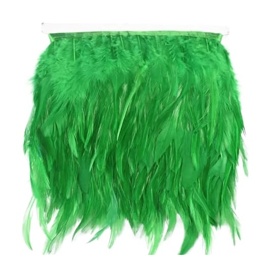 Fasanenfedern, Fransen, Hahnenfedern, Borten for Schal, Kleidung, Band, Nähen, Schmuck, Kunsthandwerk, Dekoration für Kostüm(Grass green,5 Meters) von YGLEEULI