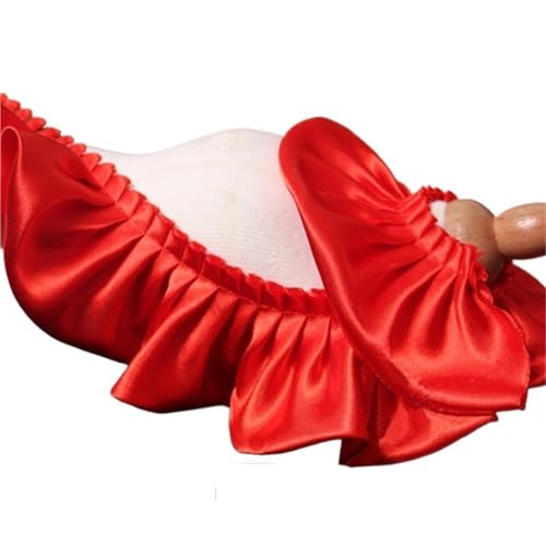 Spitzenrand, doppellagig, 10 m, Rüschenbesatz, glänzendes Satin-Plisseeband, Stoff, Glitzer for Hochzeitspuppen, Kleider, DIY, Kinder, Nähen, Basteln(Color 6) von YGLEEULI