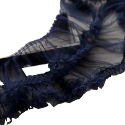 Tüll 3D Plissee-Netzstoff, Rüschenfransen, Spitzenrandbesatz, besticktes Band, Brautkleid, Nähzubehör 15 cm(Blue) von YGLEEULI