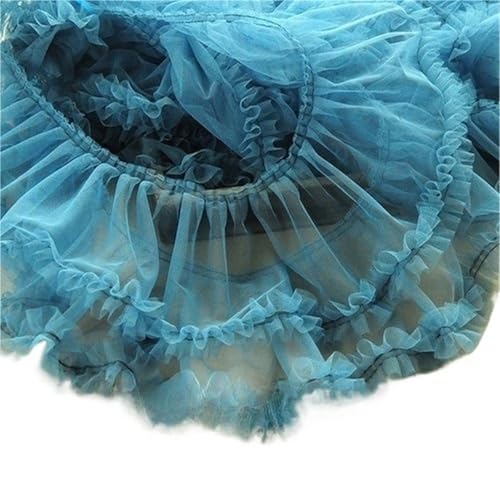 Tüll 3D Plissee-Netzstoff, Rüschenfransen, Spitzenrandbesatz, besticktes Band, Brautkleid, Nähzubehör 15 cm(Grey blue) von YGLEEULI